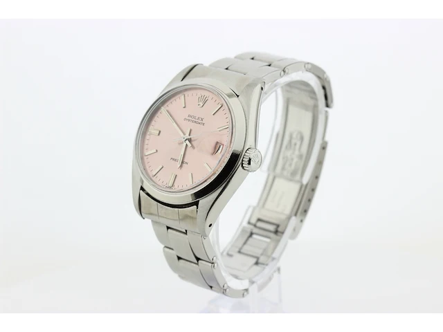 Heren polshorloge rolex, oysterdate precision, roze wijzerplaat, bouwjaar 1978 - afbeelding 4 van  9