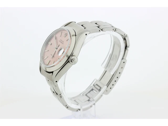 Heren polshorloge rolex, oysterdate precision, roze wijzerplaat, bouwjaar 1978 - afbeelding 5 van  9