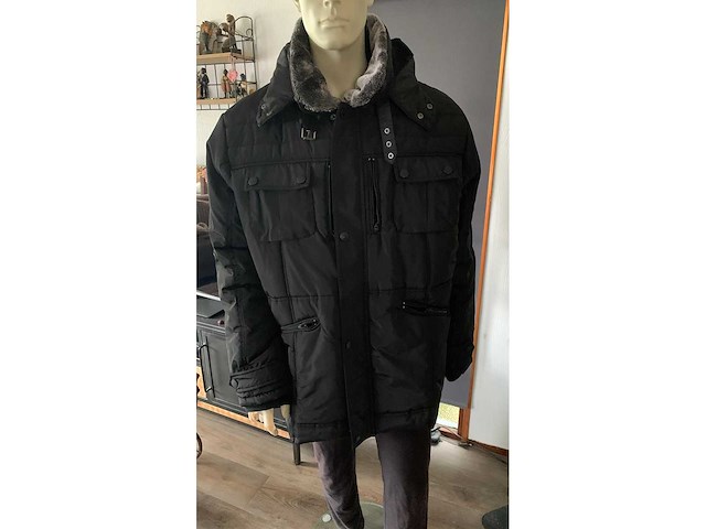 Heren winter jas zwart maat 6 xl - afbeelding 1 van  6