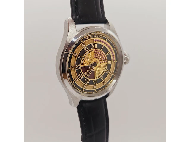 Herenhorloge - antiek patek phillipe uurwerk - horologisch kunstwerk - afbeelding 4 van  10
