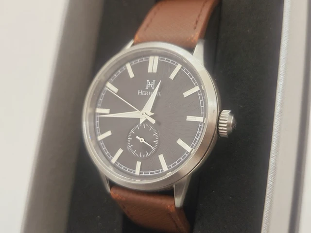 Heritor argento militaire automatisch herenhorloge - afbeelding 3 van  8