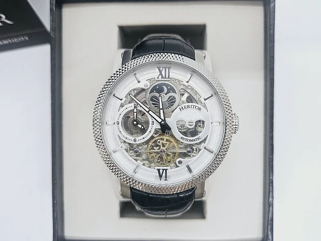 Heritor aries skeleton moonphase automatisch herenhorloge - afbeelding 1 van  8