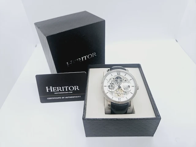 Heritor aries skeleton moonphase automatisch herenhorloge - afbeelding 2 van  8