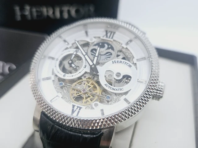 Heritor aries skeleton moonphase automatisch herenhorloge - afbeelding 4 van  8
