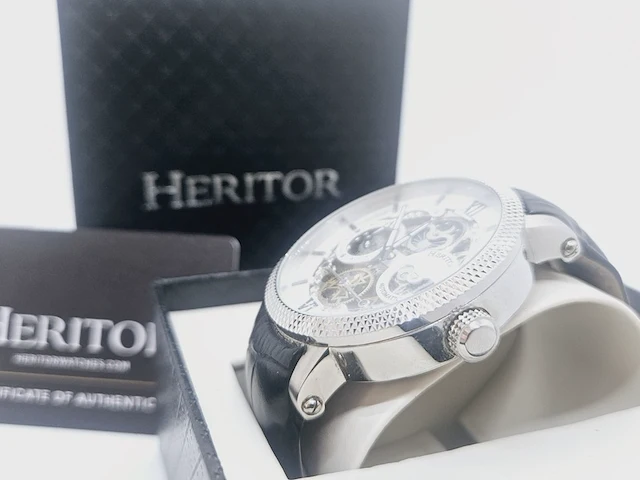 Heritor aries skeleton moonphase automatisch herenhorloge - afbeelding 5 van  8