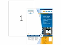 Herma 50 vellen weerbestendige plastic folie labels zelfklevend, bedrukbaar, mat, blanco pe-etiketten wit - afbeelding 1 van  4