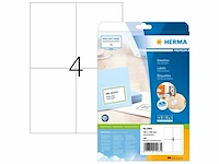 Herma 5063 verzendetiketten 800 vel 105 x 148 mm 4 per a4 vel 3200 stuks zelfklevende bedrukbare matte blanco papieren adresetiketten stickers wit - afbeelding 1 van  4