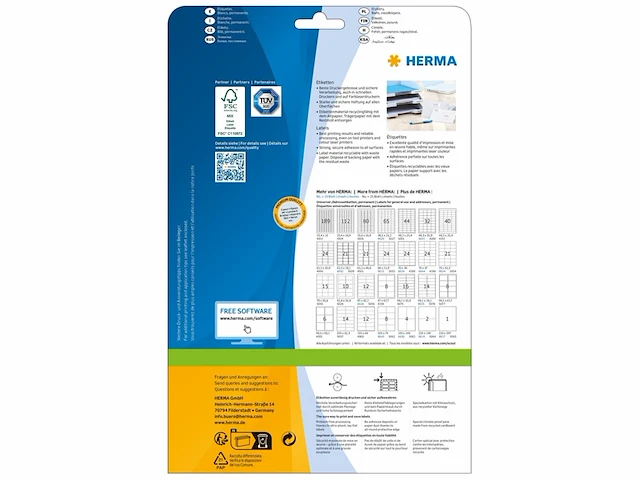 Herma 5063 verzendetiketten 800 vel 105 x 148 mm 4 per a4 vel 3200 stuks zelfklevende bedrukbare matte blanco papieren adresetiketten stickers wit - afbeelding 2 van  4