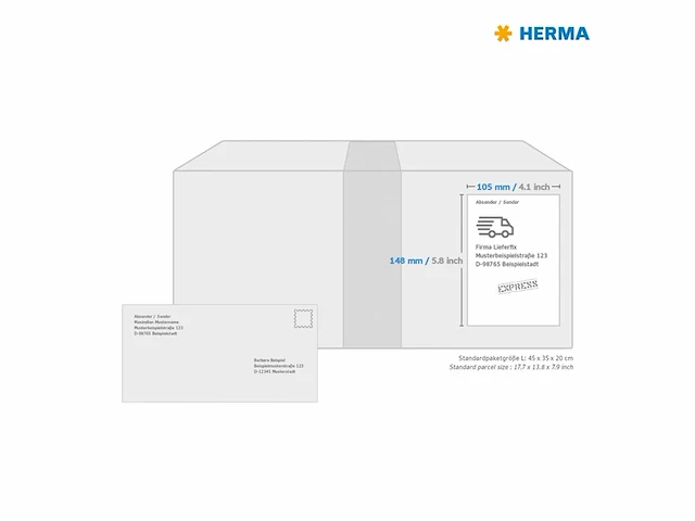 Herma 5063 verzendetiketten 800 vel 105 x 148 mm 4 per a4 vel 3200 stuks zelfklevende bedrukbare matte blanco papieren adresetiketten stickers wit - afbeelding 4 van  4