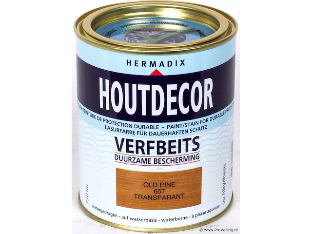 Hermadix houtdecor verfbeits transparant - 0,75 liter - 657 old pine - afbeelding 1 van  1