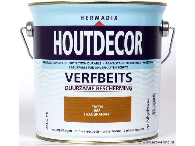 Hermadix houtdecor verfbeits transparant - 2,5 liter - 653 eiken - afbeelding 1 van  1