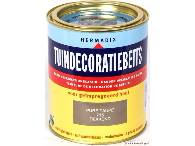 Hermadix tuindecoratiebeits dekkend 715 pure taupe - 0,75 l - afbeelding 1 van  1