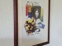 Herman brood litho mick jagger ingelijst, 1993