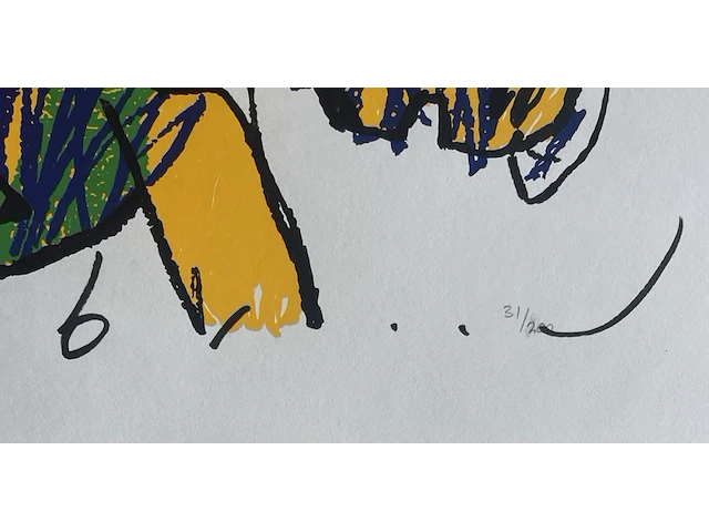 Herman brood, zeefdruk ‘man en paard’, te dateren periode 1995 - 1998. handgesigneerd met marker rechts-onder, genummerd in potlood rechts-onder 31/200 - afbeelding 3 van  3