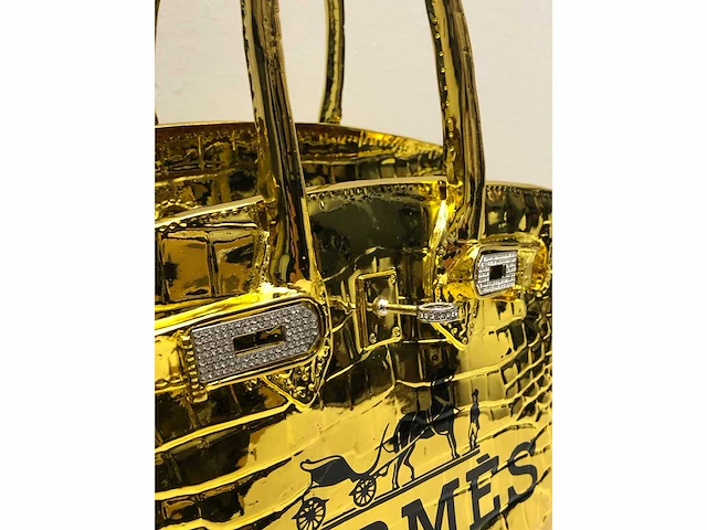 Hermès birkin bag sculpture artwork by: gf exclusives - afbeelding 10 van  12