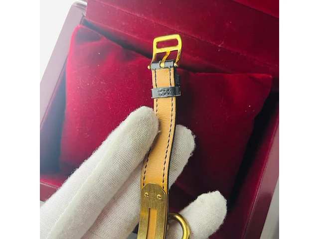 Hermès dames padlock horloge - goldplated kelly model - afbeelding 3 van  12