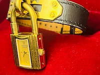 Hermès dames padlock horloge - goldplated kelly model - afbeelding 6 van  12