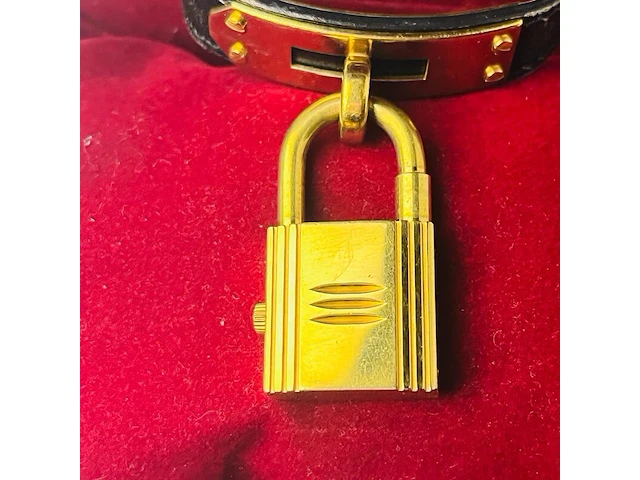 Hermès dames padlock horloge - goldplated kelly model - afbeelding 9 van  12