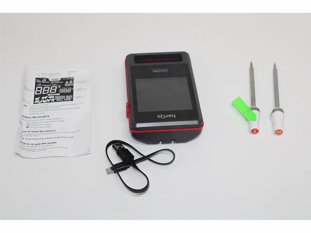 Herqs pin pro bbq thermometer vleesthermometer incl. 2 draadloze sondes met app - afbeelding 2 van  3