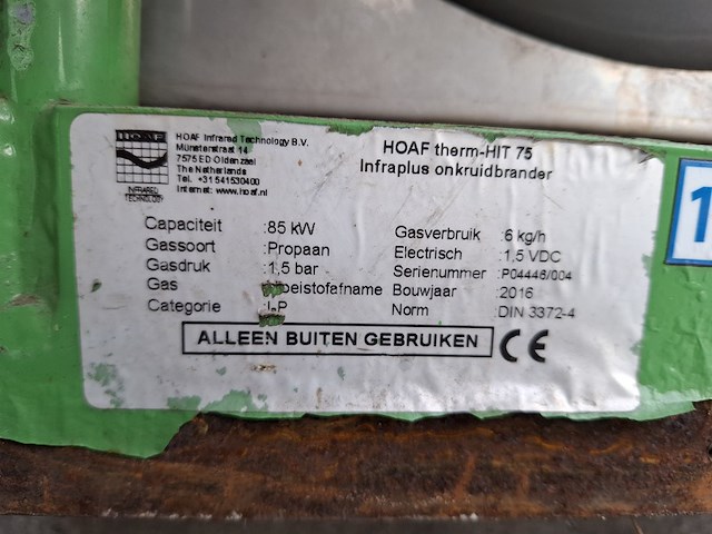 Heteluchtbrander, hoaf, hit 75, 2016 - afbeelding 8 van  9