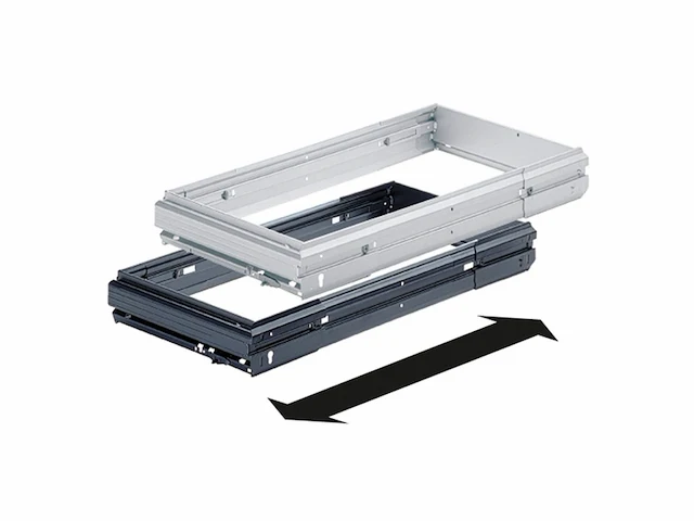 Hettich 1084125 systema top 2000 ophangmappen voor kastwandenbuitenbreedte 10321204 mm kastdiepte 360 mm staal zwart/zilver - afbeelding 1 van  5