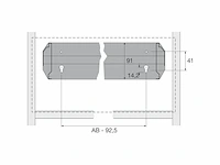 Hettich 1084125 systema top 2000 ophangmappen voor kastwandenbuitenbreedte 10321204 mm kastdiepte 360 mm staal zwart/zilver - afbeelding 3 van  5
