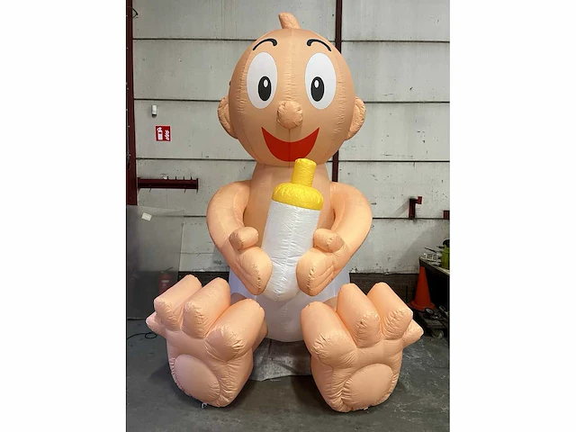 Hh - opblaasbare baby met fles - kiddy ride - afbeelding 2 van  2