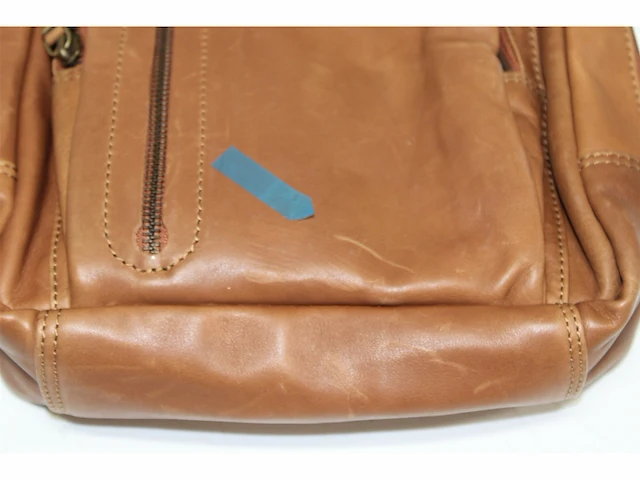 Hide & stitches daydreamer rugzak cognac 100% leer - afbeelding 3 van  3