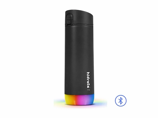 Hidrate spark chug slimme waterfles roestvrij staal 620ml led verlichting zwart - afbeelding 2 van  4