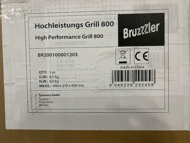 High perfomance grill 800 + 2 x brikettenstarter bruzzler, br2001000001203 - afbeelding 3 van  4