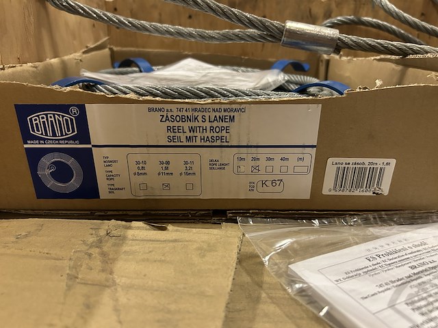 Hijskabel met haspel 30,00/1,6t - 20m brano - afbeelding 5 van  6