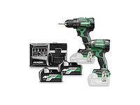 Hikoki combo-kit accuboormachine + slagmoersleutel kc18de-2 + 2x accu's bsl36a18 - afbeelding 1 van  2