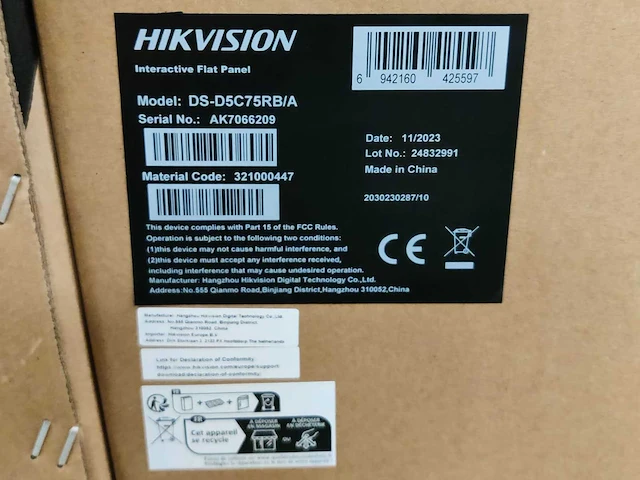 Hikvision ds-d5c75rb/a interactief 4k display 75" - afbeelding 6 van  6