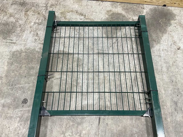 Hillfence - eco-line - enkele poort metaal 100x100 cm groen (3x) - afbeelding 7 van  12