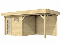 Hillhout - bonte kraai - tuinhuis met luifel 600x250x260 cm