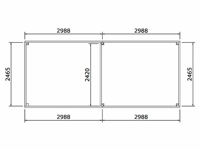 Hillhout - bonte kraai - tuinhuis met luifel 600x250x260 cm - afbeelding 2 van  6
