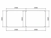 Hillhout - bonte kraai - tuinhuis met luifel 600x250x260 cm - afbeelding 2 van  6