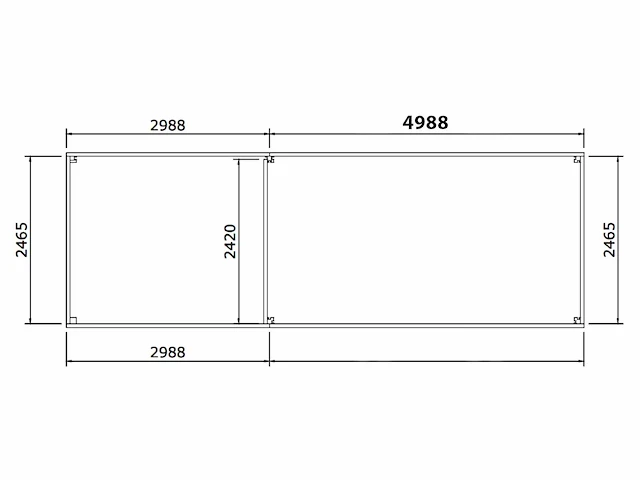 Hillhout - bonte kraai - tuinhuis met luifel 800x250x260 cm - afbeelding 2 van  6