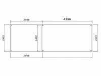 Hillhout - bonte kraai - tuinhuis met luifel 800x250x260 cm - afbeelding 2 van  6