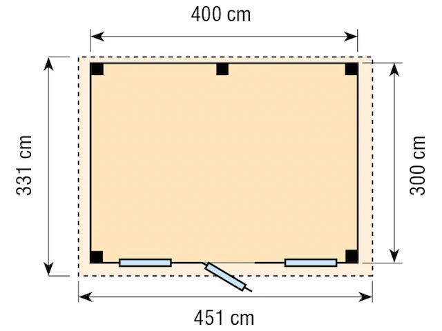 Hillhout - kievit - tuinhuis 400x300x260 cm - afbeelding 3 van  6