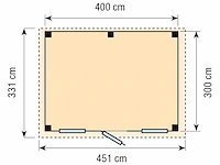 Hillhout - kievit - tuinhuis 400x300x260 cm - afbeelding 3 van  6