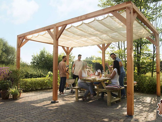 Hillhout douglas schaduwpergola 345x324x240 cm - afbeelding 1 van  9