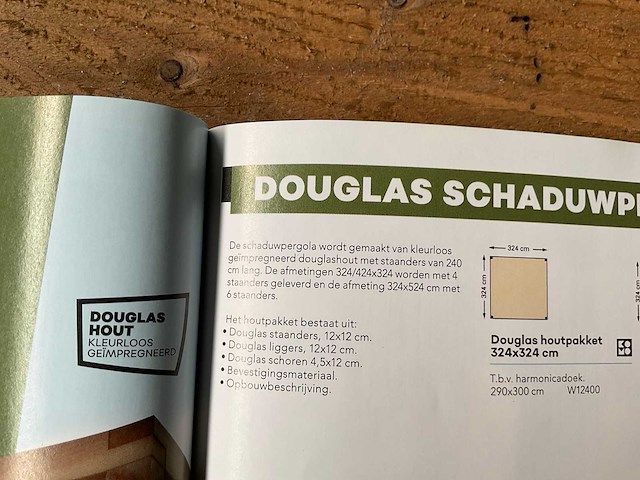 Hillhout douglas schaduwpergola 345x324x240 cm - afbeelding 2 van  9