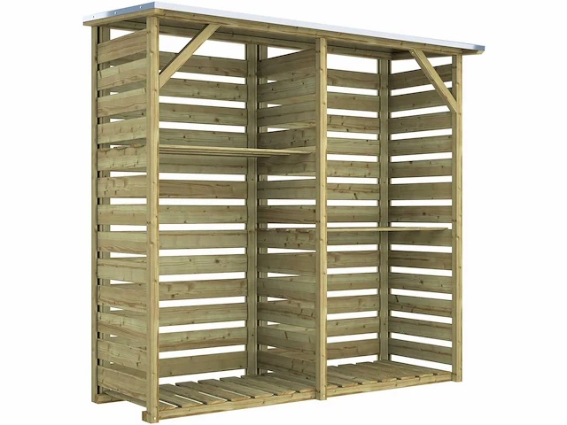 Hillhout haardhoutberging twin - 176x60x190 cm - afbeelding 2 van  3