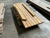 Hillhout picknick tafel familie tuinmeubel toebehore - afbeelding 4 van  6