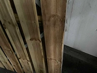 Hillhout tuinpoort metalen frame houten tuinomheining - afbeelding 2 van  5