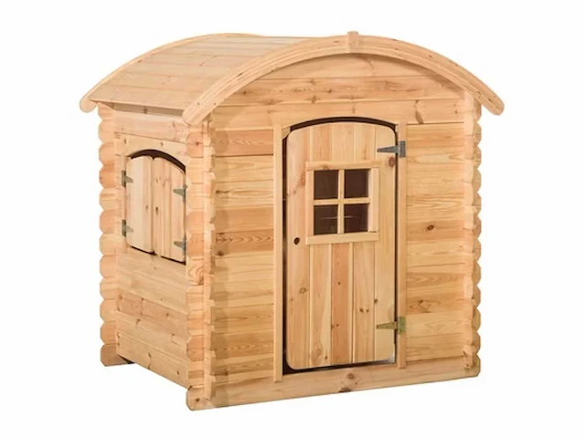 Hillhout wende kinderspeelhuis - 105x130x140 cm - afbeelding 1 van  3