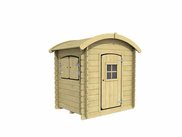 Hillhout wende kinderspeelhuis - 105x130x140 cm - afbeelding 3 van  3