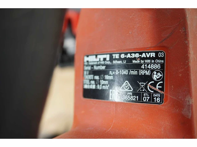 Hilti - te 6-a36 - boorhamer met stofzuiger - afbeelding 5 van  6