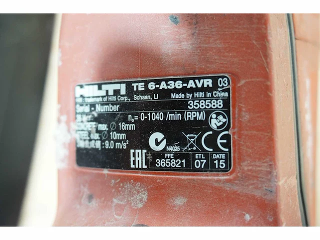 Hilti - te 6-a36 - boorhamer met stofzuiger - afbeelding 4 van  5